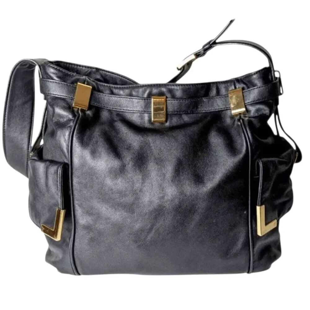 MICHAEL KORS Beverly Drawstring Black Leather Hobo Bag - Picture 3 of 10